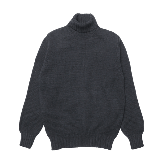 Black Newman Lambswool Roll Neck Jumper - Malloch's