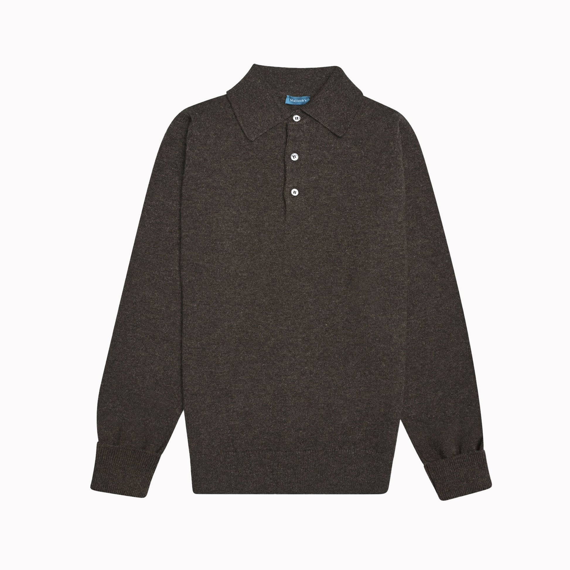 Brown Kelly Sports Collar Lambswool Jumper - Malloch's