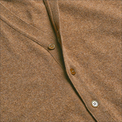 Camel Stewart Fine Lambswool Cardigan | Perennial Knitwear - Malloch's
