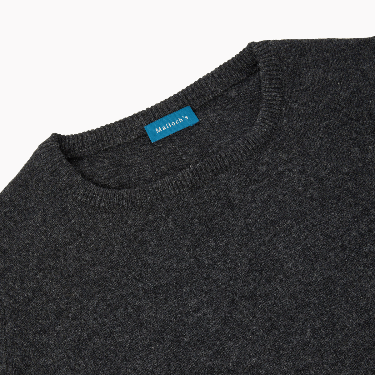 Charcoal Steadman Fine Lambswool Crew Neck | Perennial Knitwear - Malloch's
