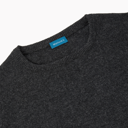 Charcoal Steadman Fine Lambswool Crew Neck | Perennial Knitwear - Malloch's