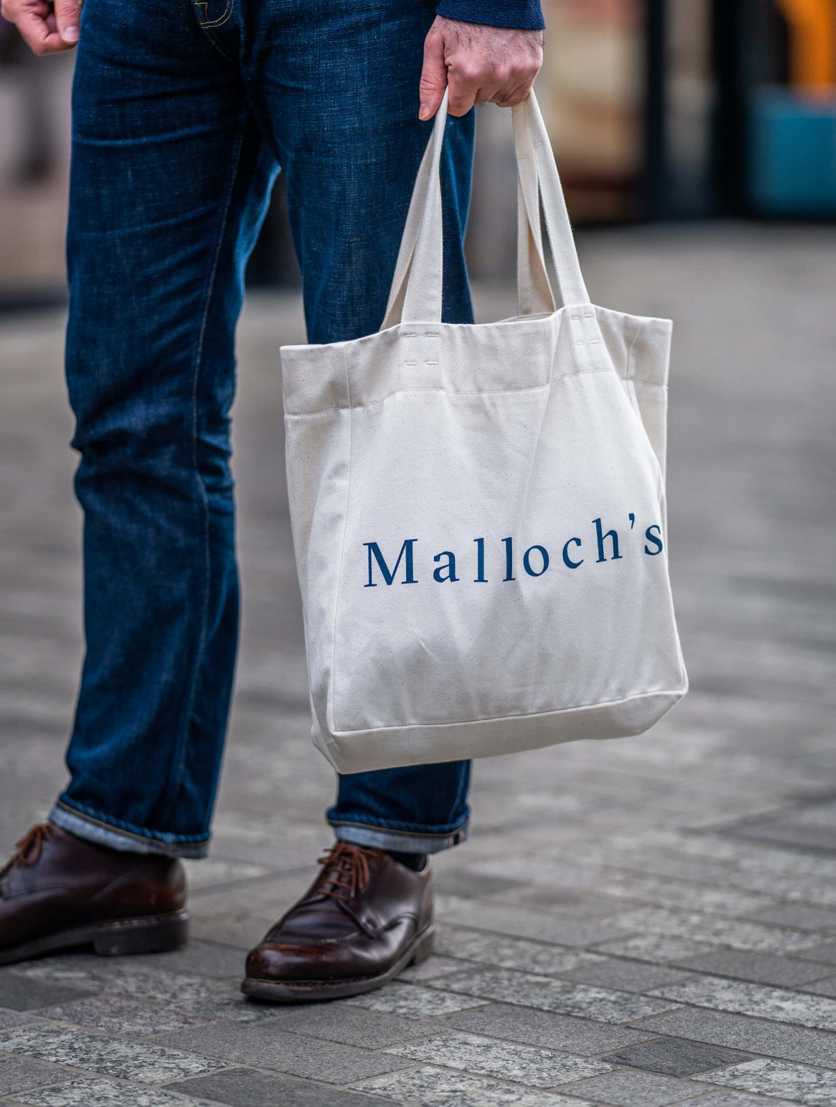 Ecru Denim Shopping Tote - Malloch's
