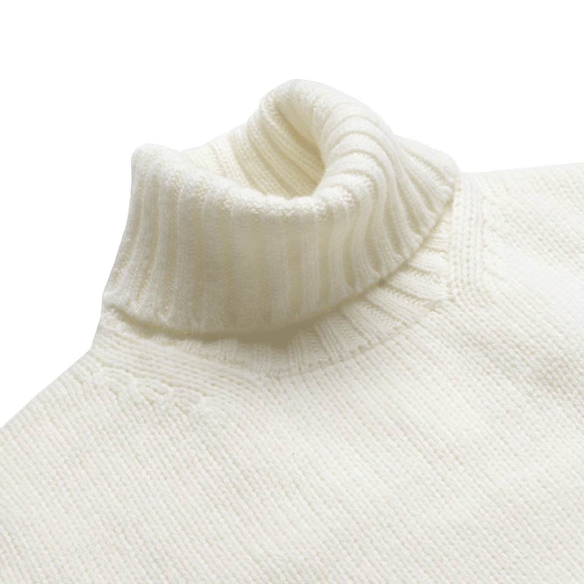 Ecru Newman Lambswool Roll Neck Jumper - Malloch's
