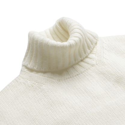 Ecru Newman Lambswool Roll Neck Jumper - Malloch's