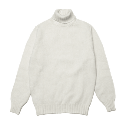 Ecru Newman Lambswool Roll Neck Jumper - Malloch's