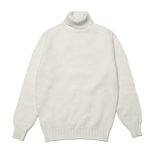 Ecru Newman Lambswool Roll Neck Jumper - Malloch's