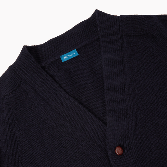 Navy Grant Chunky Knit Cardigan - L