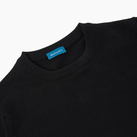 Black Hudson Super Geelong Lambswool Crew Neck