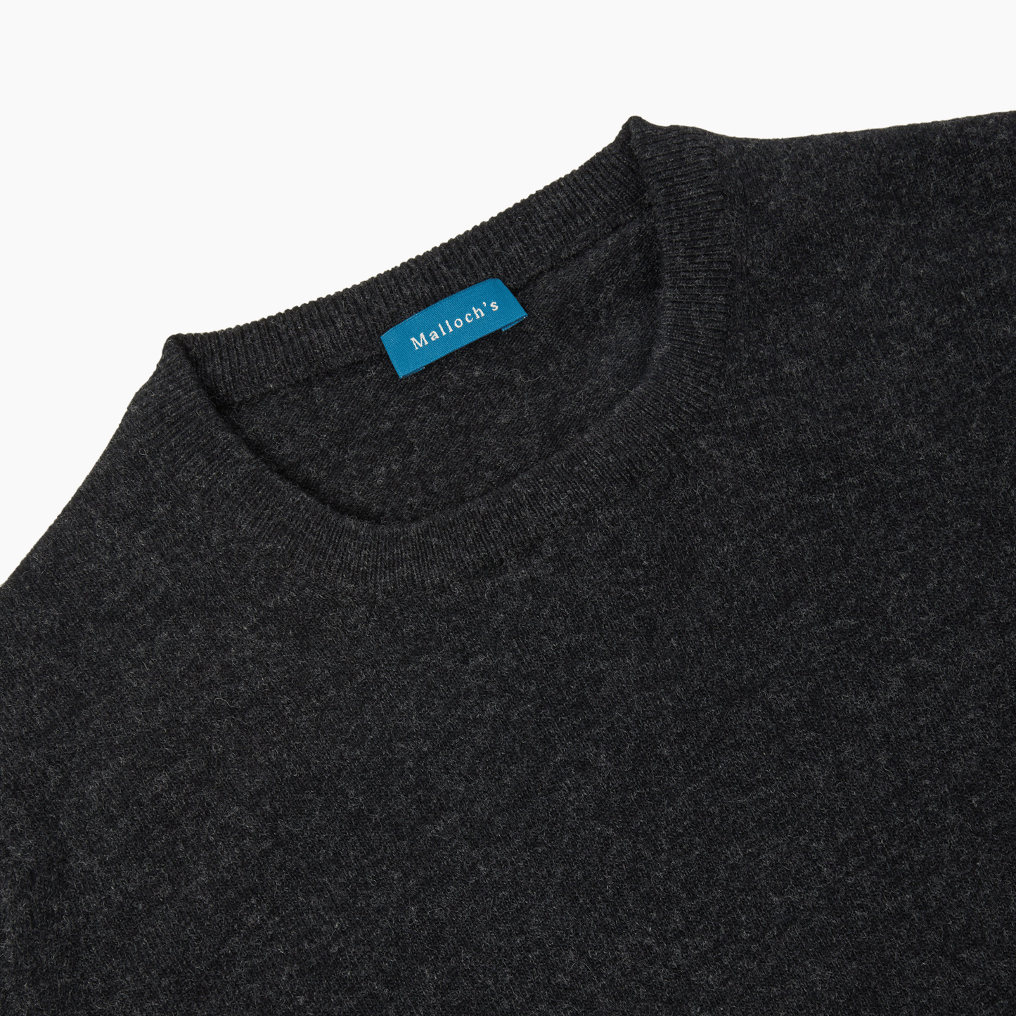 Charcoal Hudson Super Geelong Lambswool Crew Neck
