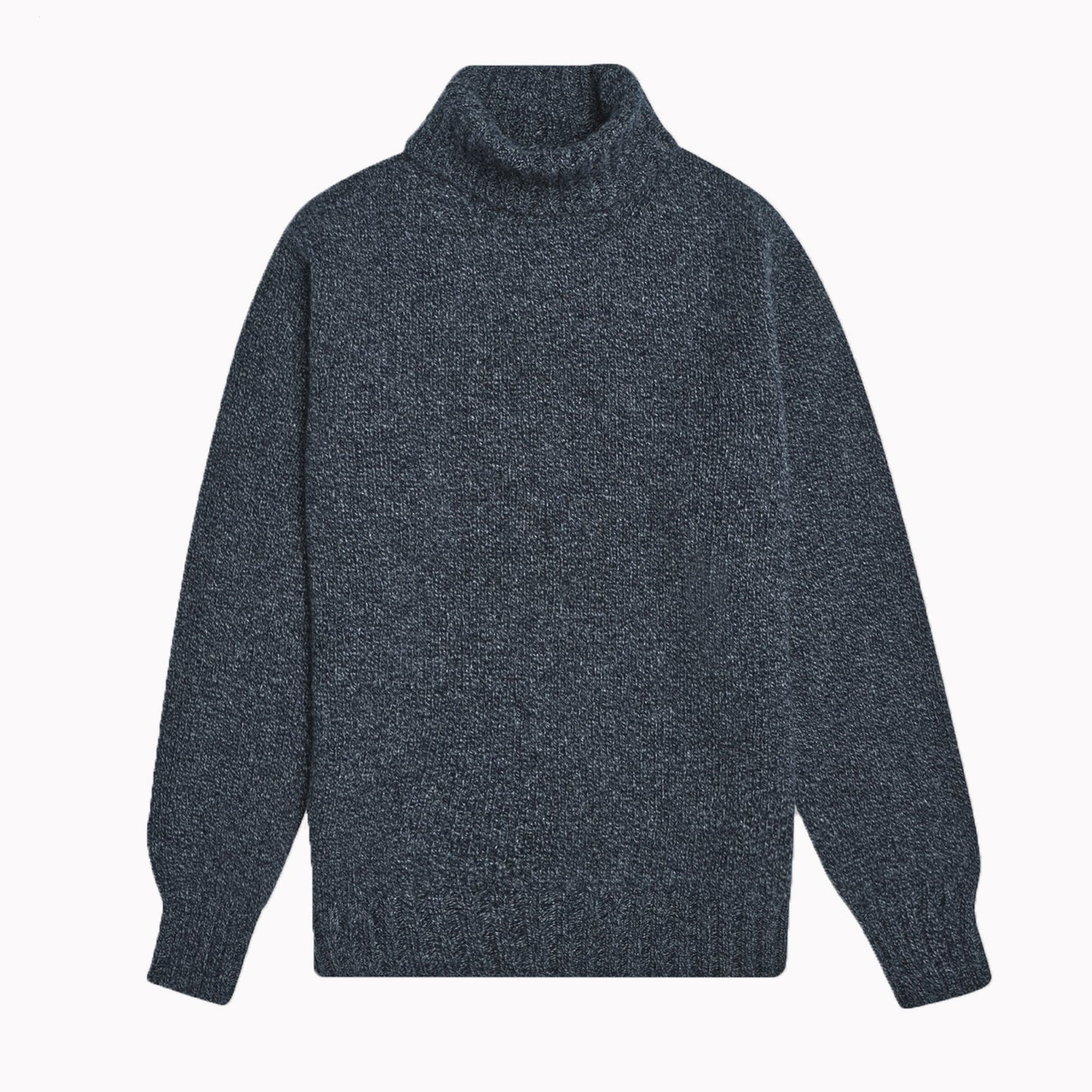Mixed Navy Newman Lambswool Roll Neck Jumper