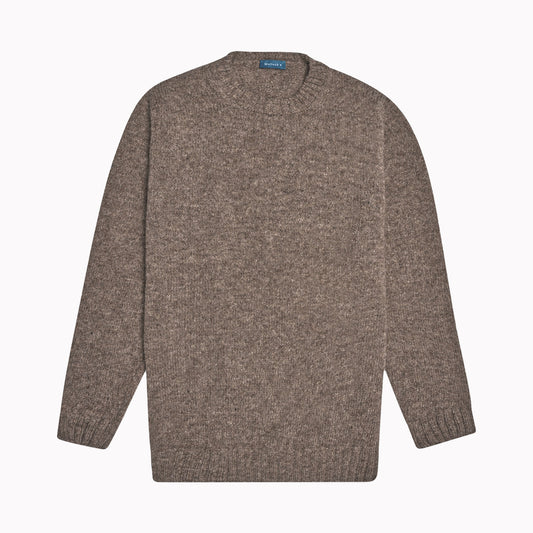 Nutmeg Wreay Shetland Wool Crew Neck