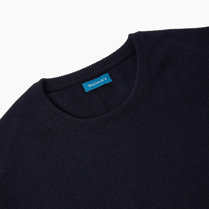Navy Steadman Fine Lambswool Crew Neck