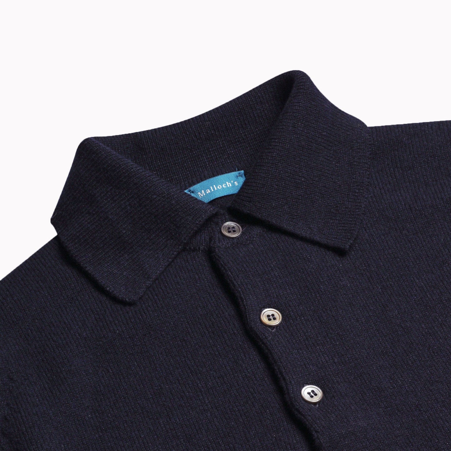 Navy Kelly Sports Collar Lambswool Jumper - Malloch's
