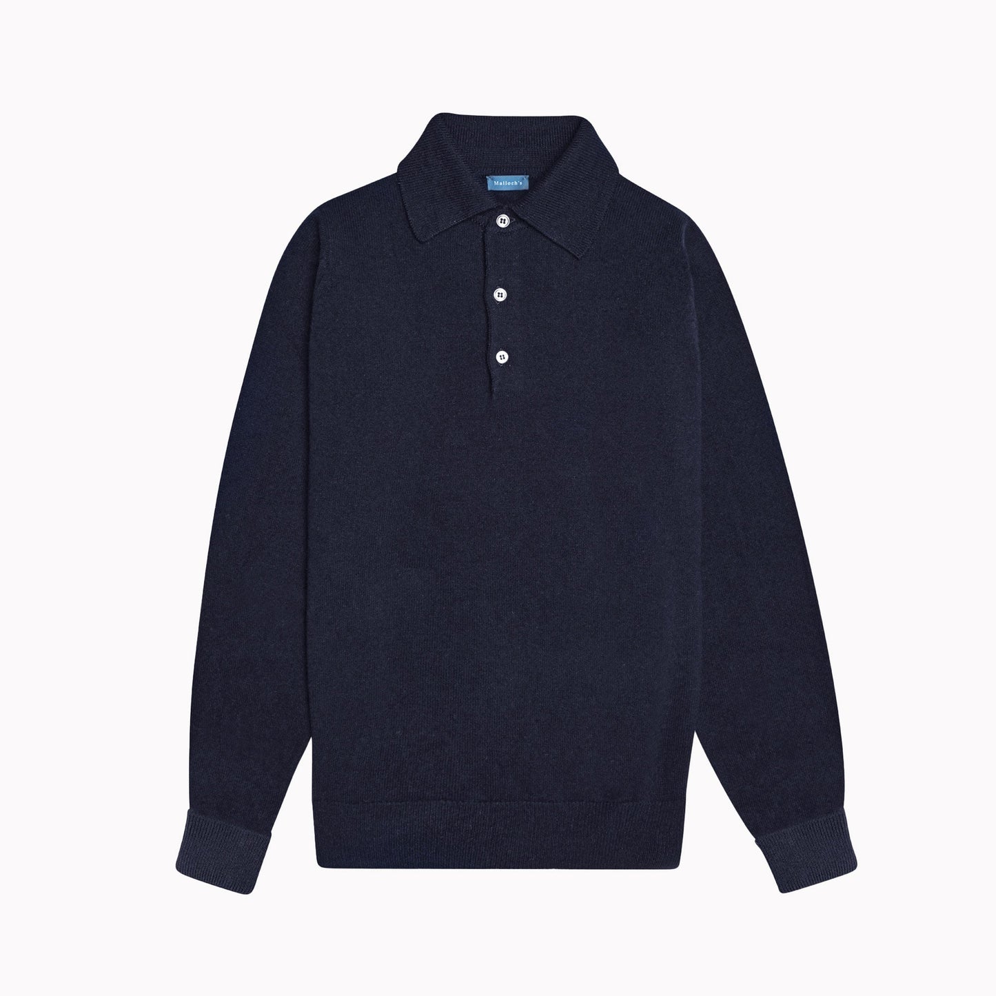 Navy Kelly Sports Collar Lambswool Jumper - Malloch's