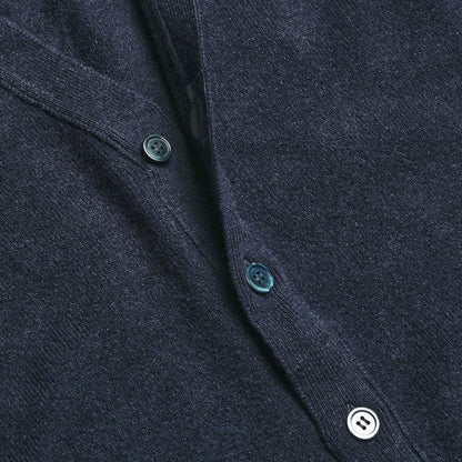 Navy Stewart Fine Lambswool Cardigan | Perennial Knitwear - Malloch's